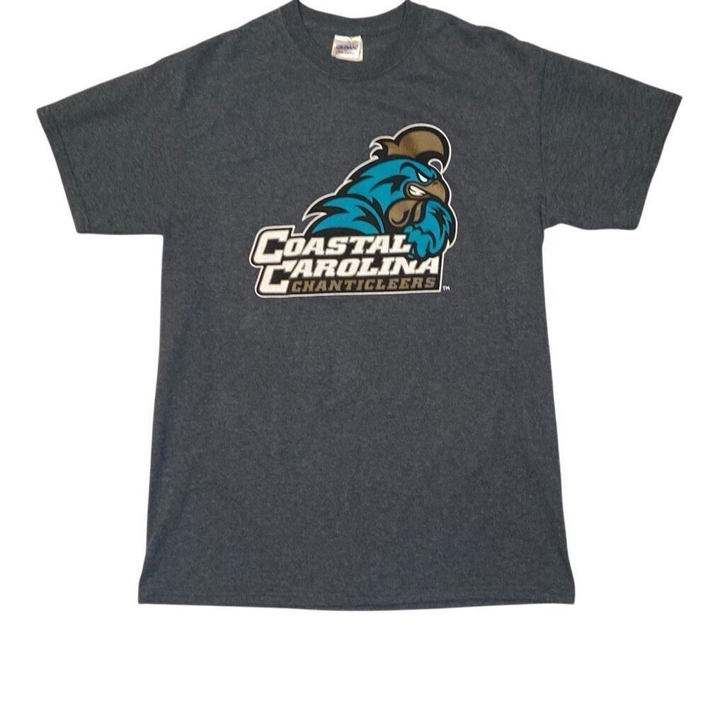 Coastal Carolina Chanticleers Gray Short Sleeve Shirt Logo Football Men Medium